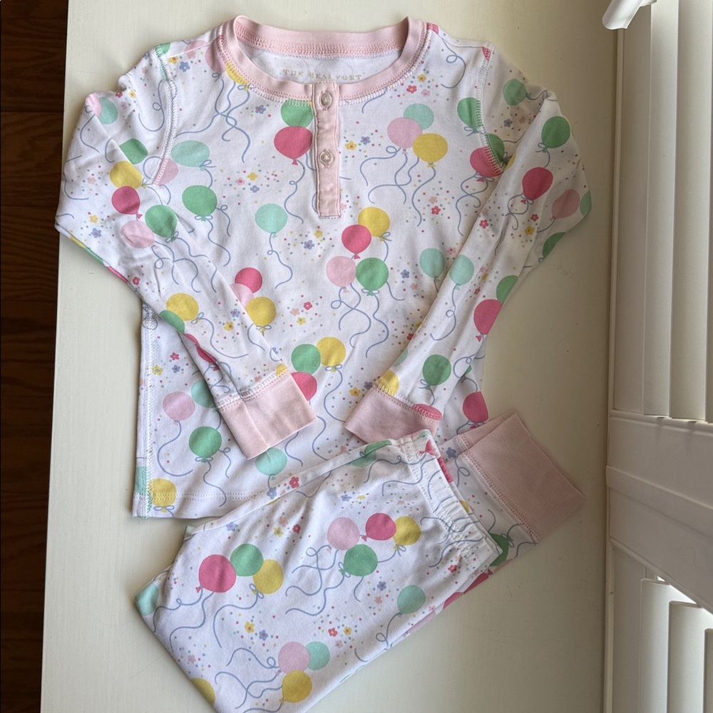 The Beaufort Bonnet Company Balloon Print Pajamas - Pink, Green, Yellow